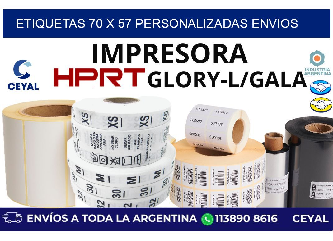 etiquetas 70 x 57 personalizadas envios