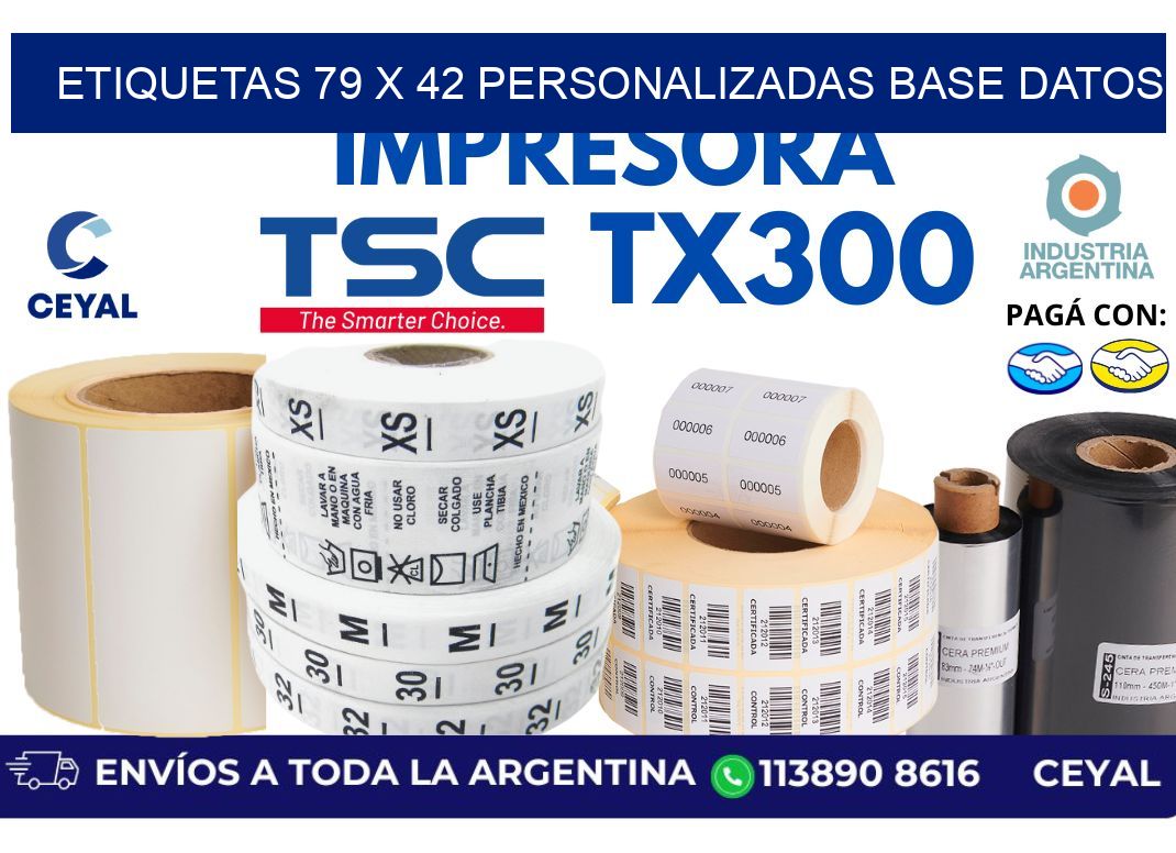 etiquetas 79 x 42 personalizadas base datos