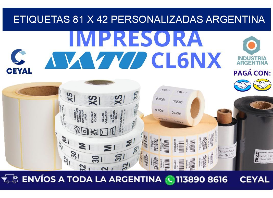 etiquetas 81 x 42 personalizadas argentina