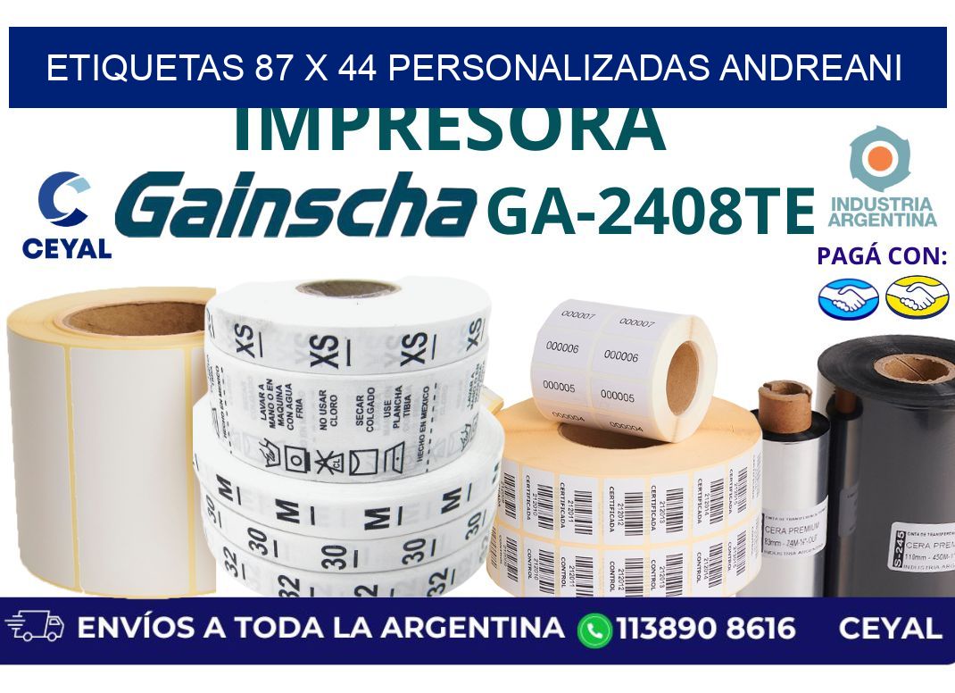 etiquetas 87 x 44 personalizadas andreani