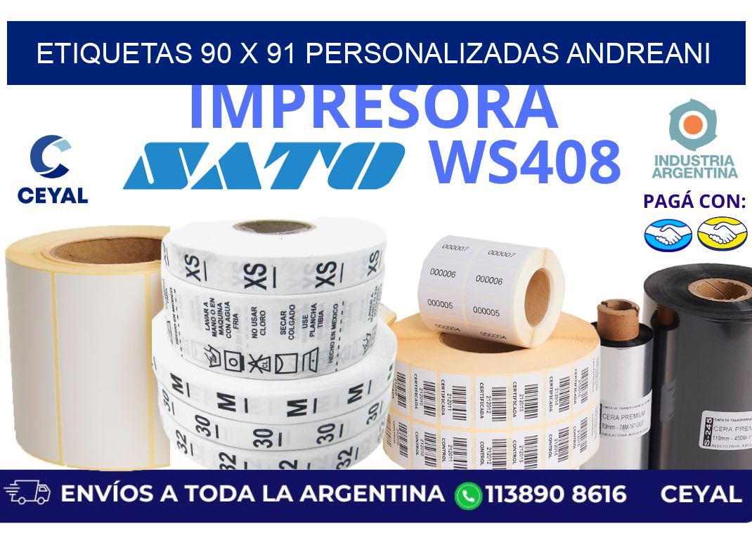 etiquetas 90 x 91 personalizadas andreani