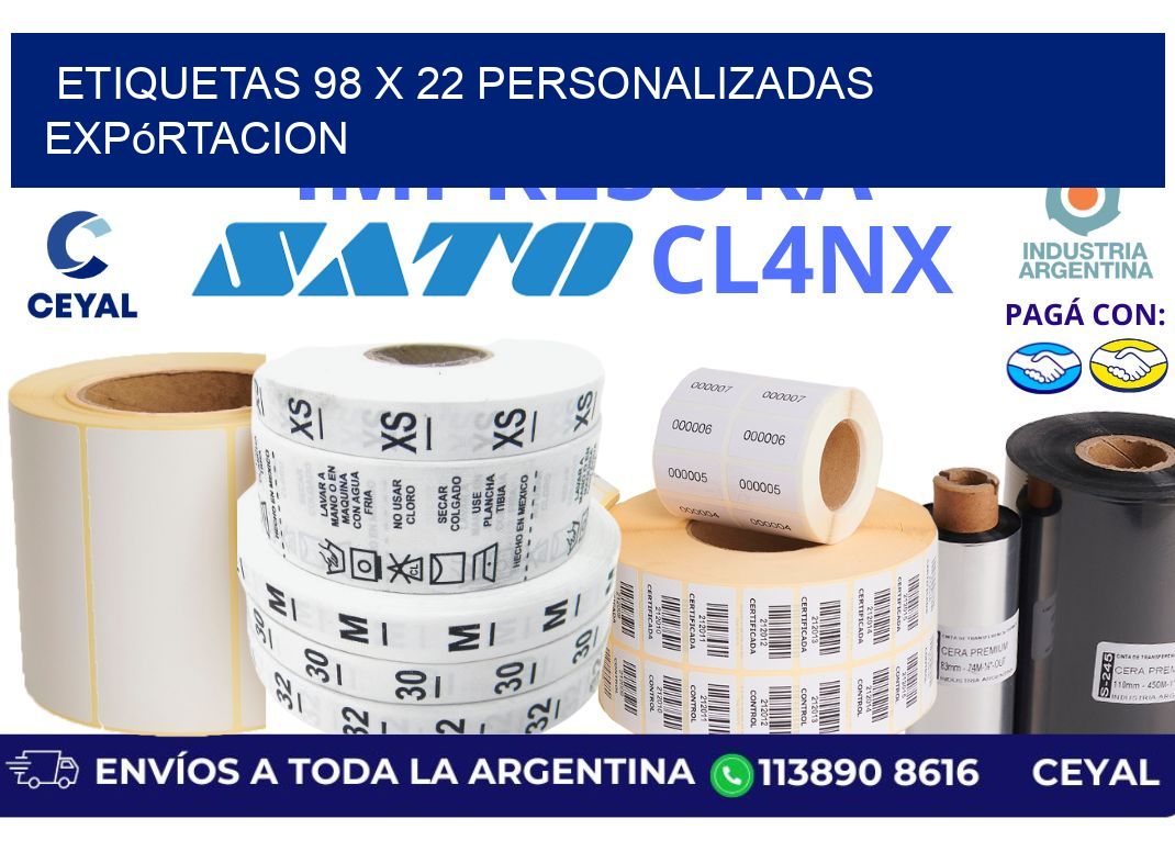 etiquetas 98 x 22 personalizadas expórtacion