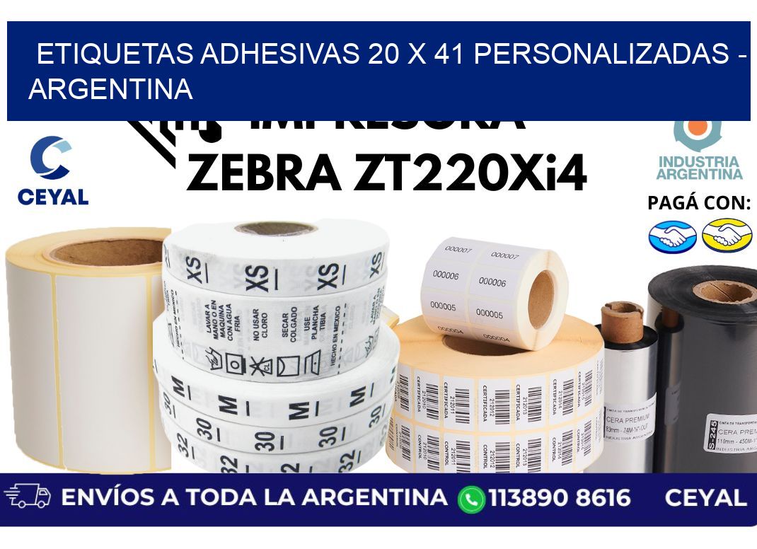 etiquetas adhesivas 20 x 41 personalizadas - Argentina