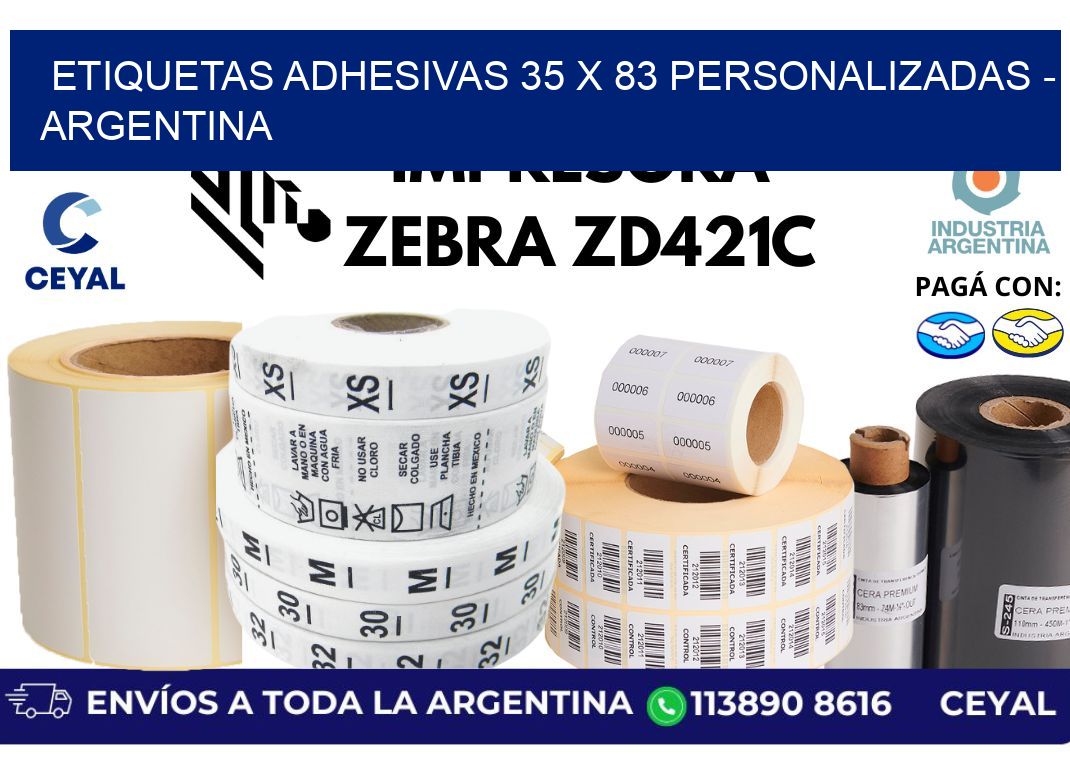 etiquetas adhesivas 35 x 83 personalizadas – Argentina