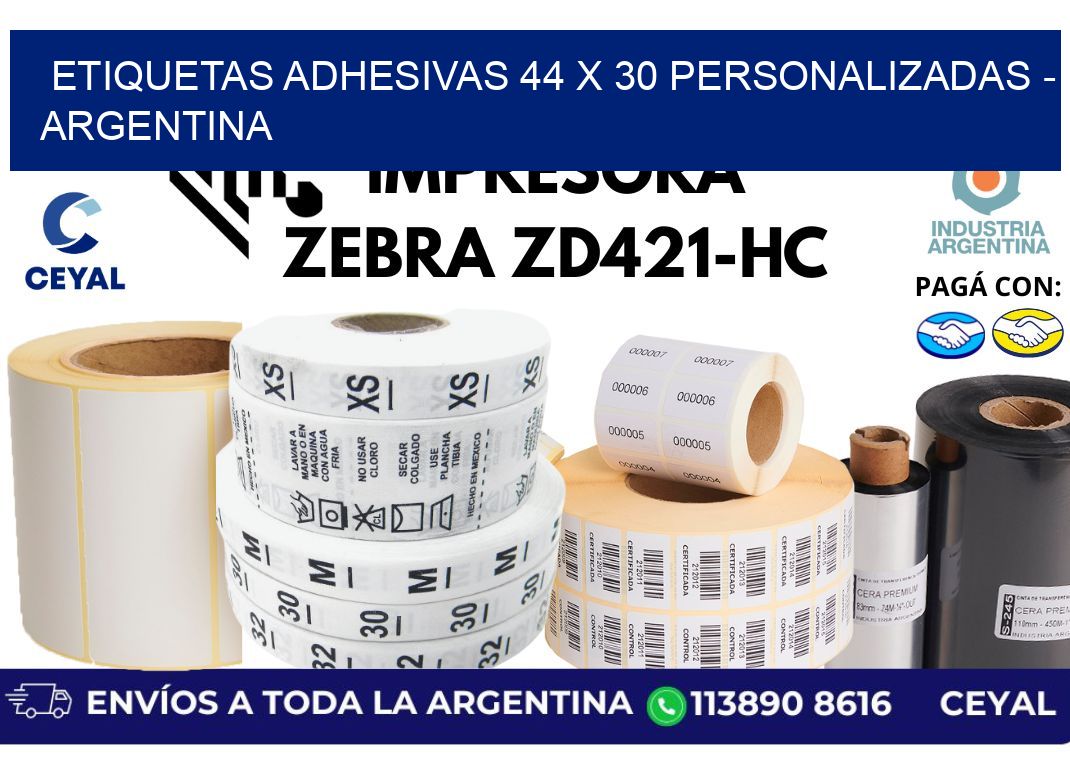 etiquetas adhesivas 44 x 30 personalizadas – Argentina