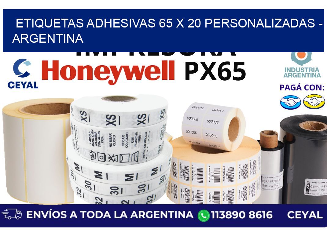 etiquetas adhesivas 65 x 20 personalizadas - Argentina
