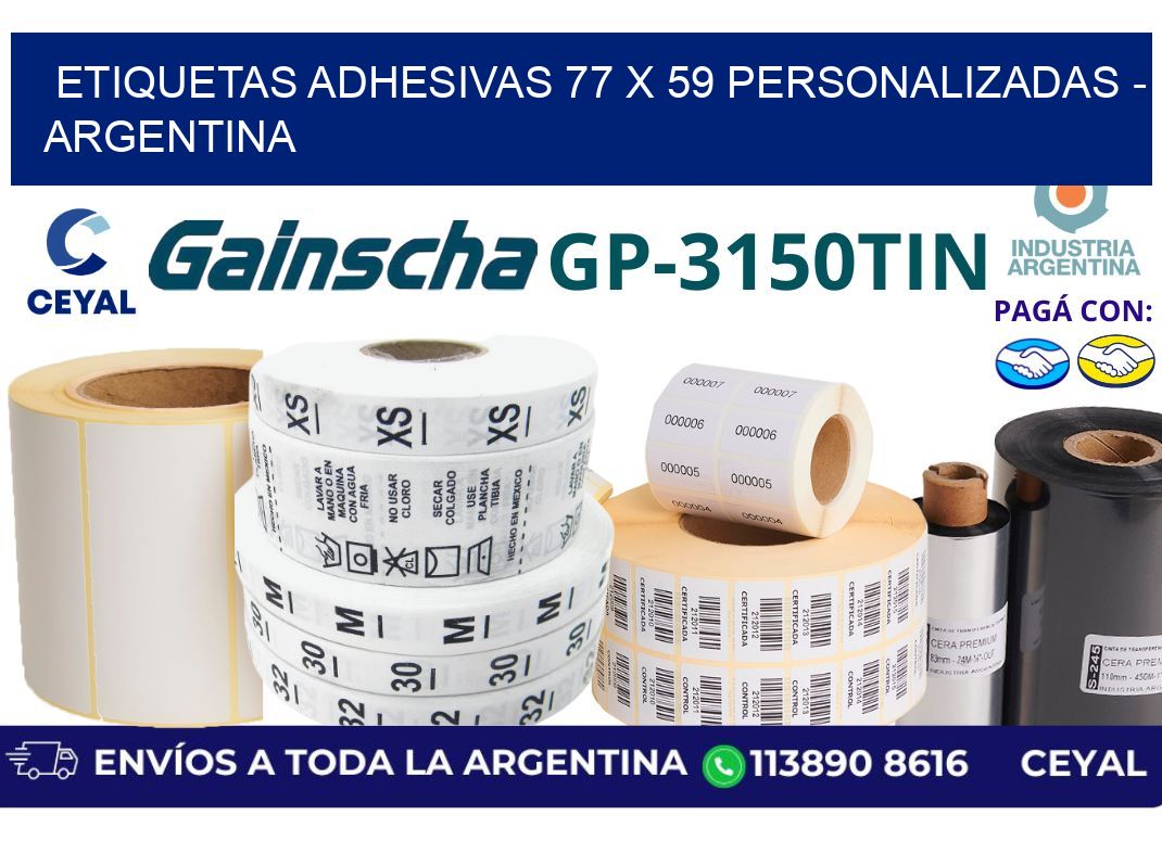 etiquetas adhesivas 77 x 59 personalizadas – Argentina