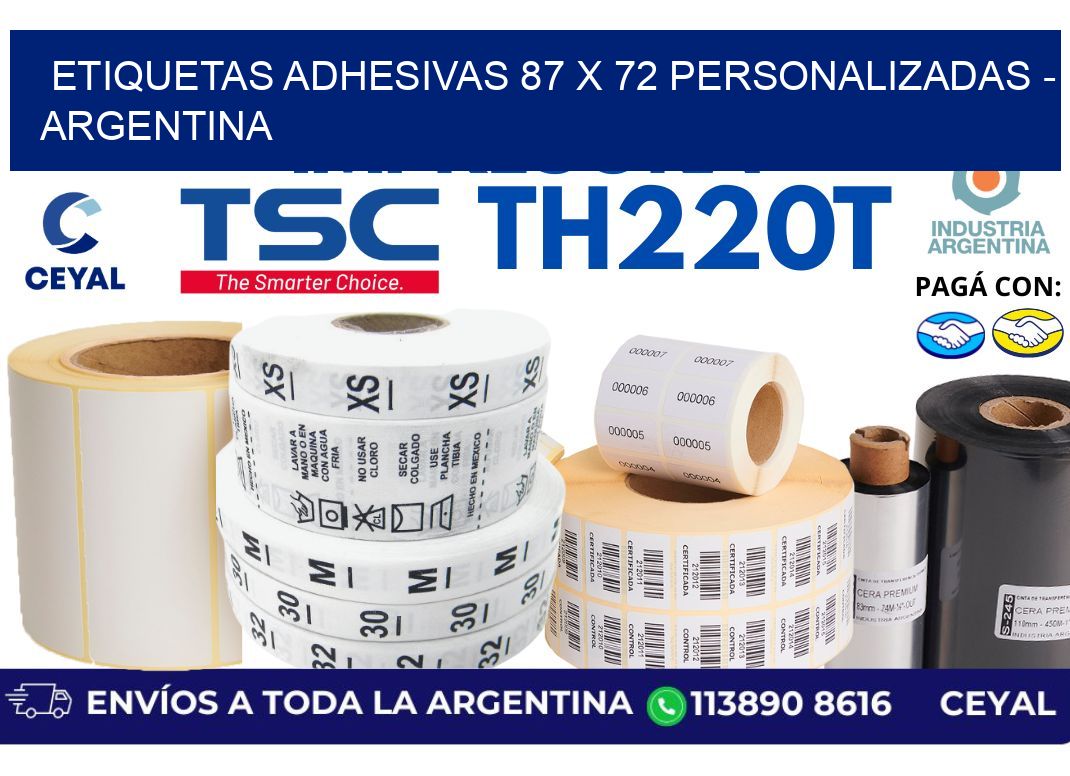 etiquetas adhesivas 87 x 72 personalizadas - Argentina