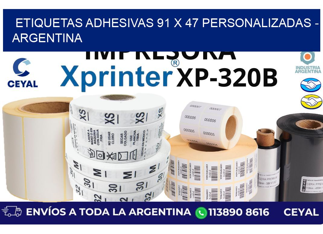 etiquetas adhesivas 91 x 47 personalizadas – Argentina
