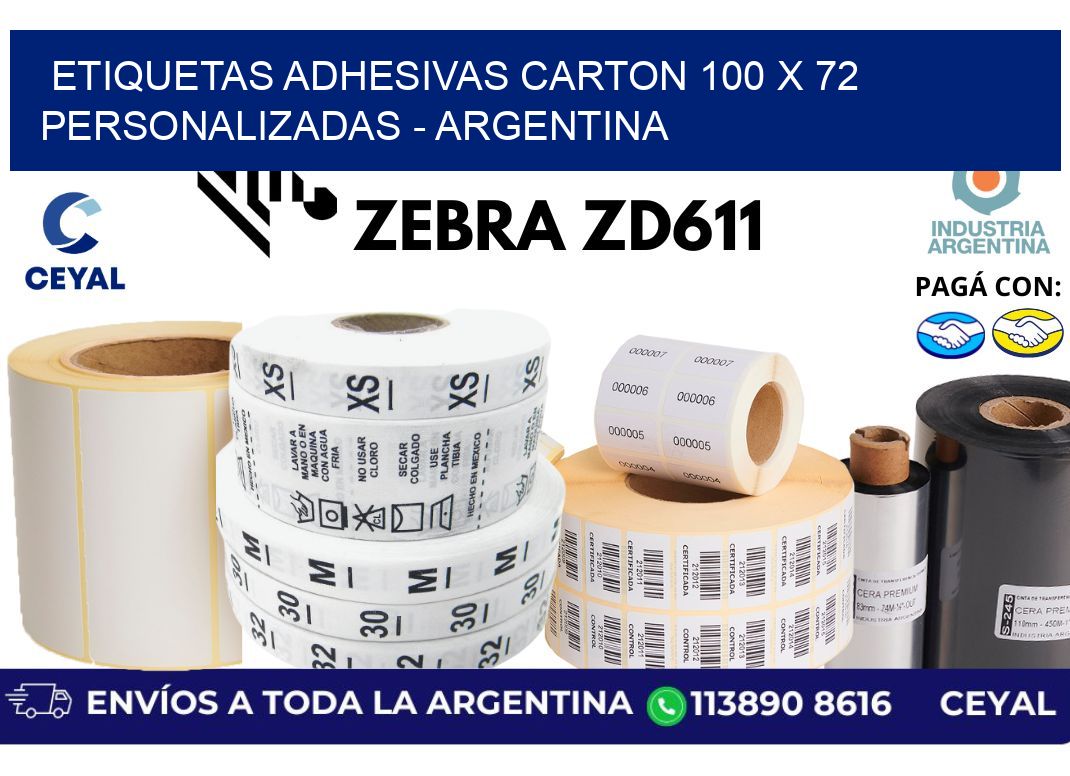 etiquetas adhesivas carton 100 x 72 personalizadas - Argentina