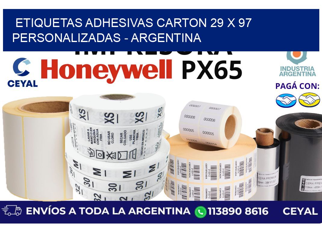 etiquetas adhesivas carton 29 x 97 personalizadas - Argentina