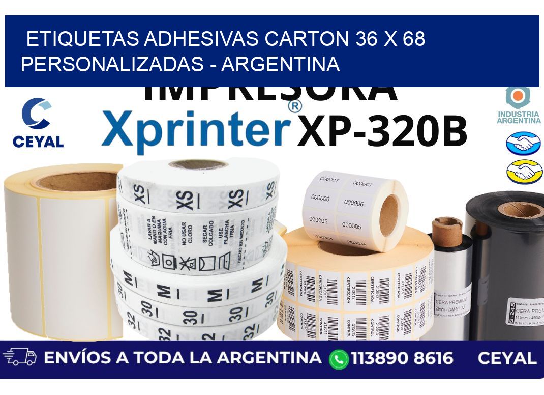 etiquetas adhesivas carton 36 x 68 personalizadas - Argentina