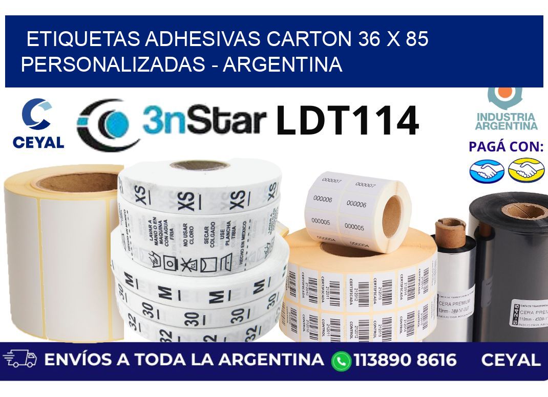 etiquetas adhesivas carton 36 x 85 personalizadas – Argentina