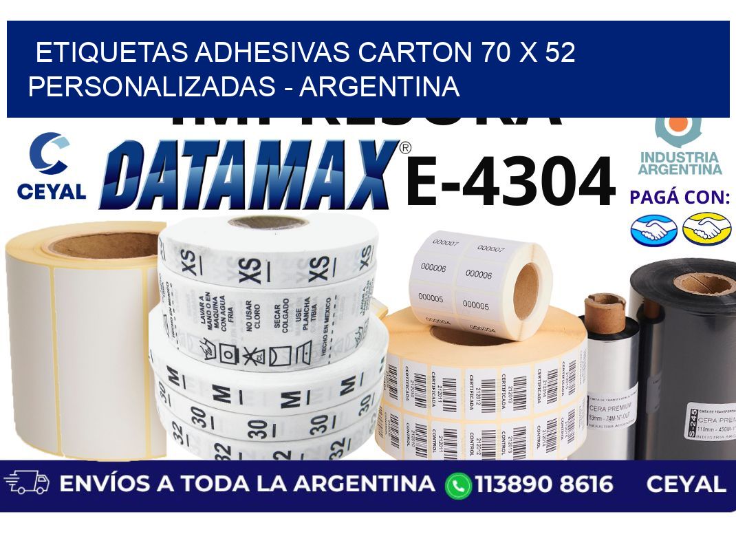 etiquetas adhesivas carton 70 x 52 personalizadas - Argentina