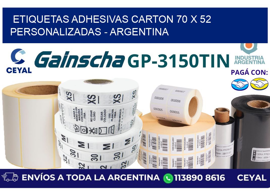 etiquetas adhesivas carton 70 x 52 personalizadas – Argentina