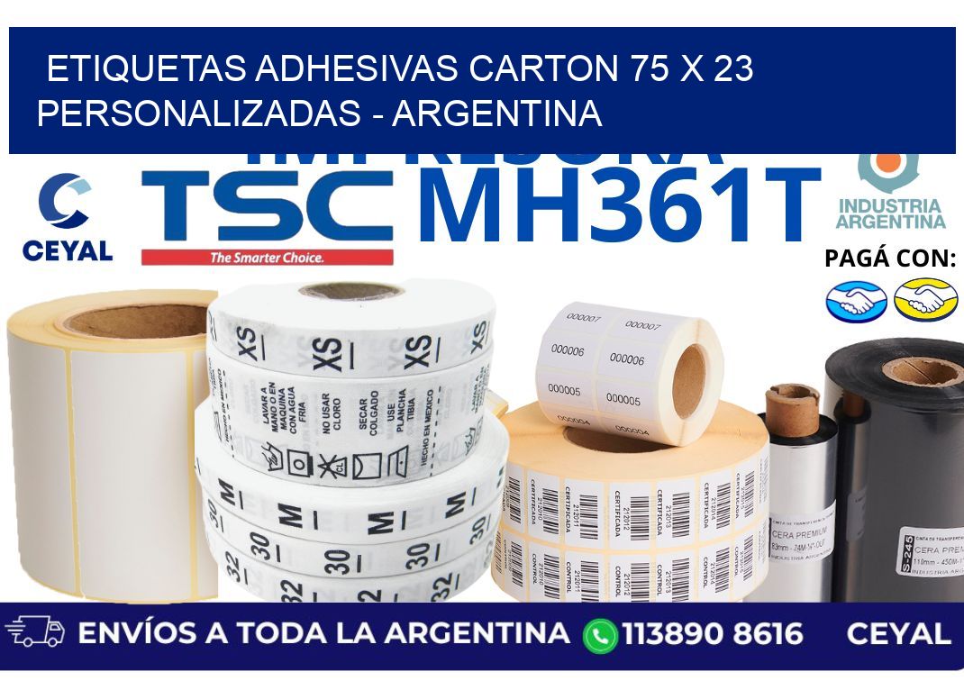 etiquetas adhesivas carton 75 x 23 personalizadas - Argentina