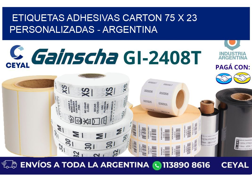 etiquetas adhesivas carton 75 x 23 personalizadas – Argentina