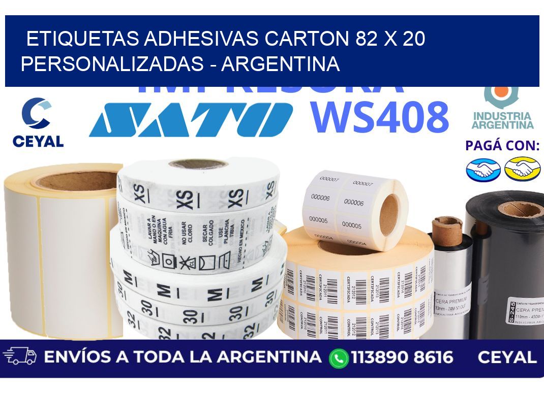 etiquetas adhesivas carton 82 x 20 personalizadas – Argentina