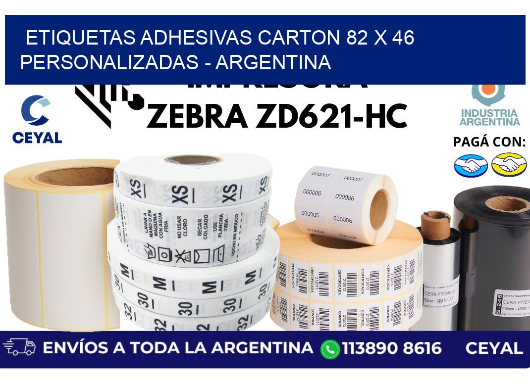 etiquetas adhesivas carton 82 x 46 personalizadas – Argentina