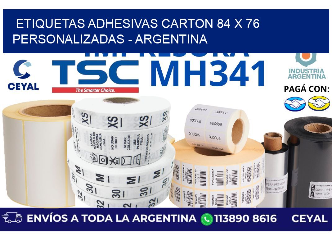 etiquetas adhesivas carton 84 x 76 personalizadas - Argentina