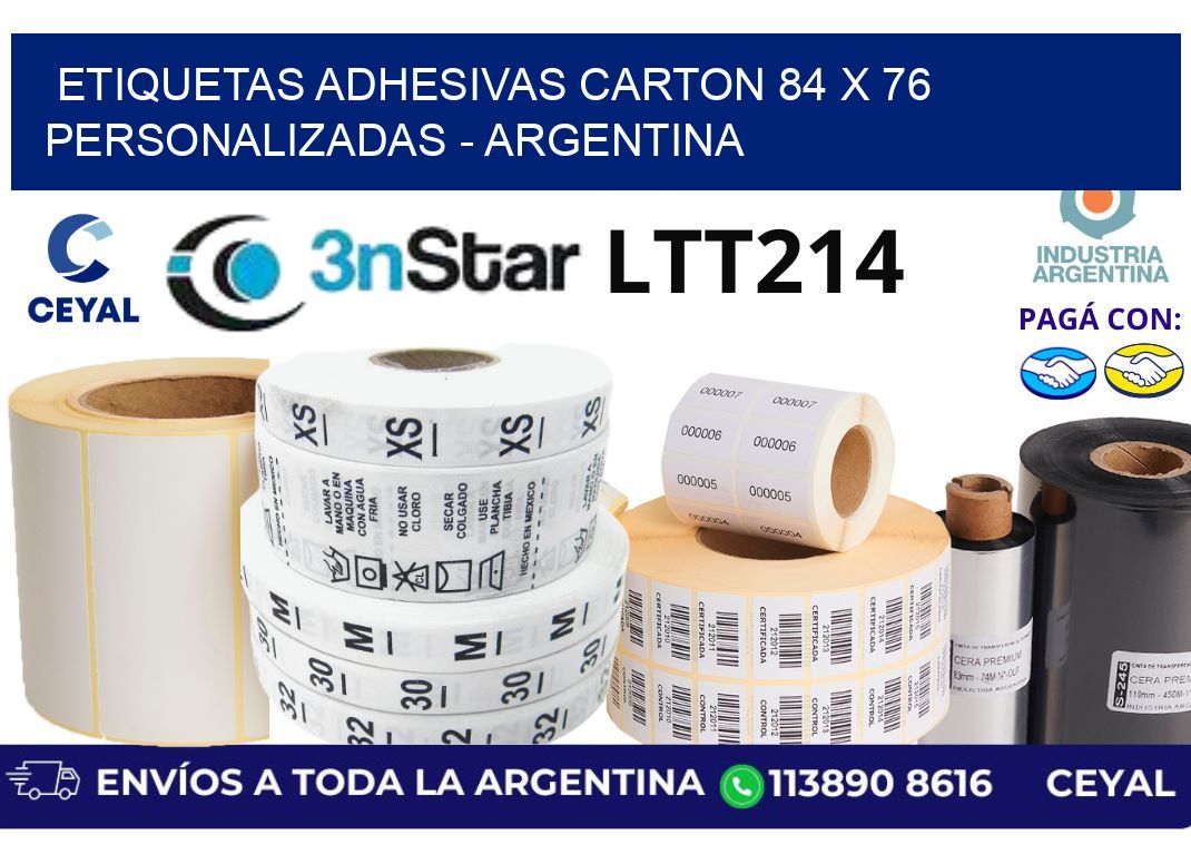 etiquetas adhesivas carton 84 x 76 personalizadas – Argentina