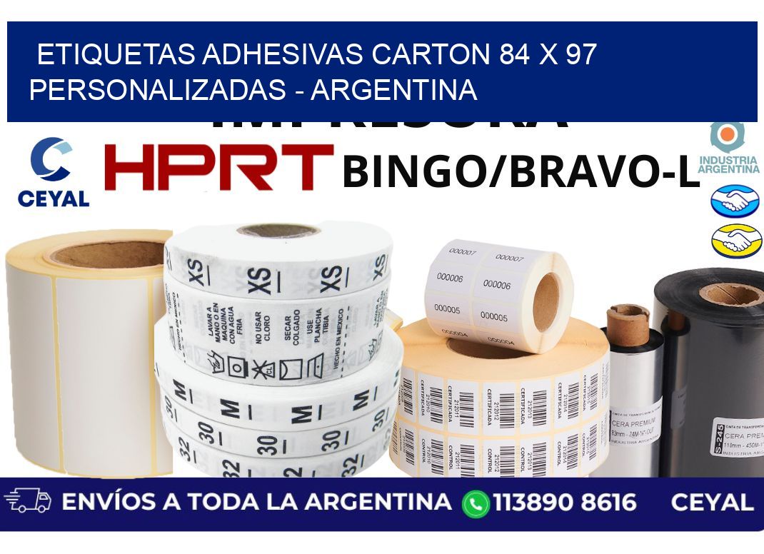 etiquetas adhesivas carton 84 x 97 personalizadas – Argentina