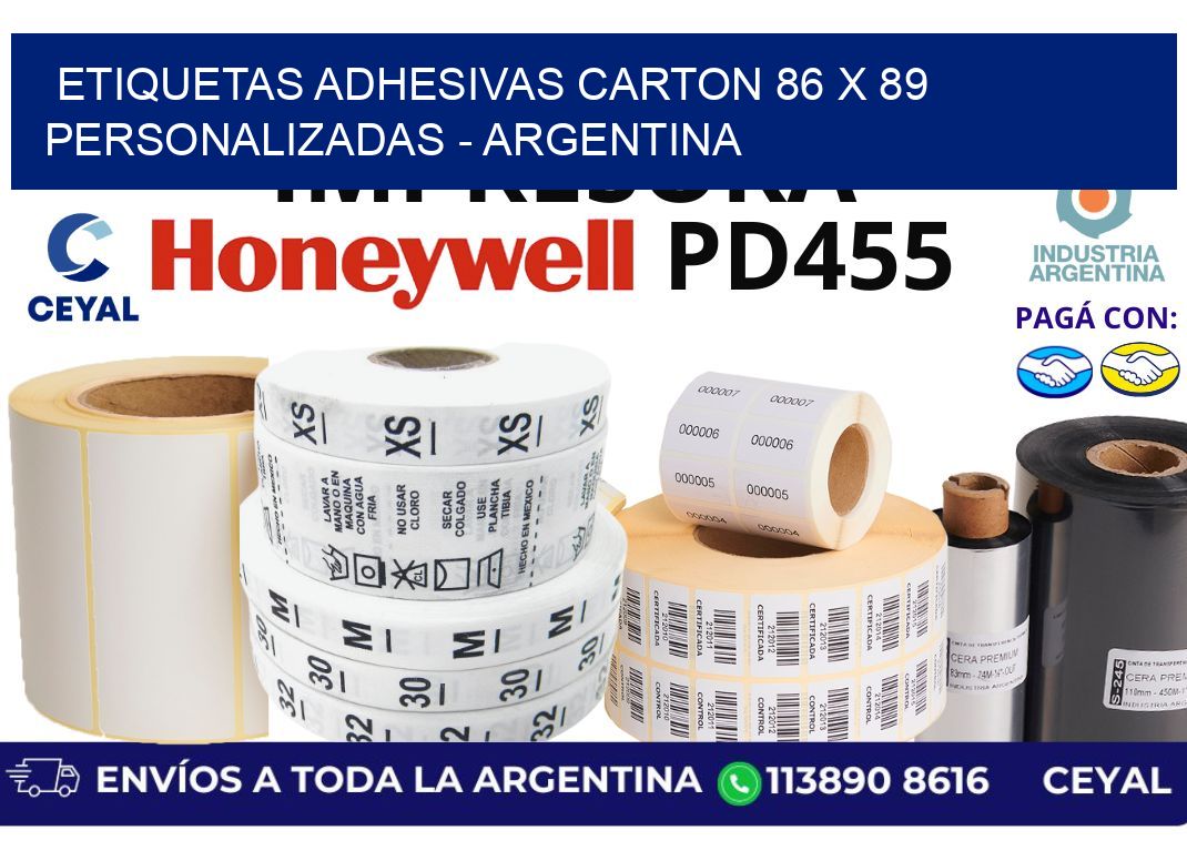 etiquetas adhesivas carton 86 x 89 personalizadas - Argentina