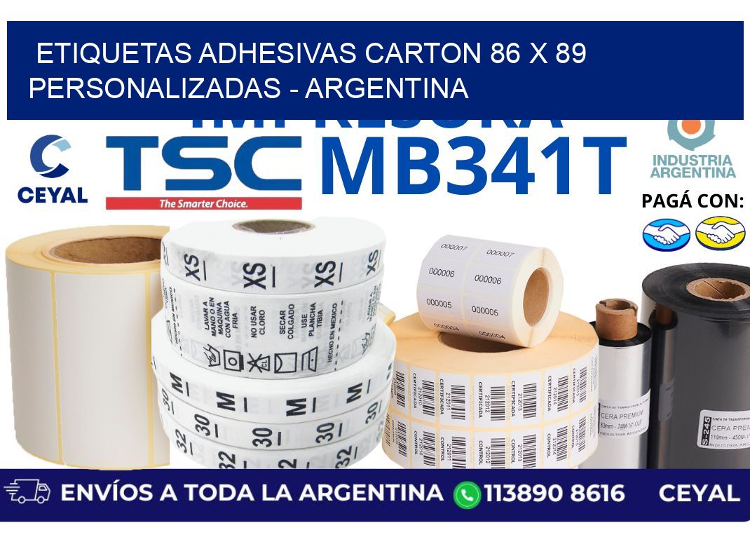 etiquetas adhesivas carton 86 x 89 personalizadas – Argentina