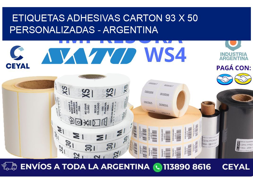 etiquetas adhesivas carton 93 x 50 personalizadas – Argentina