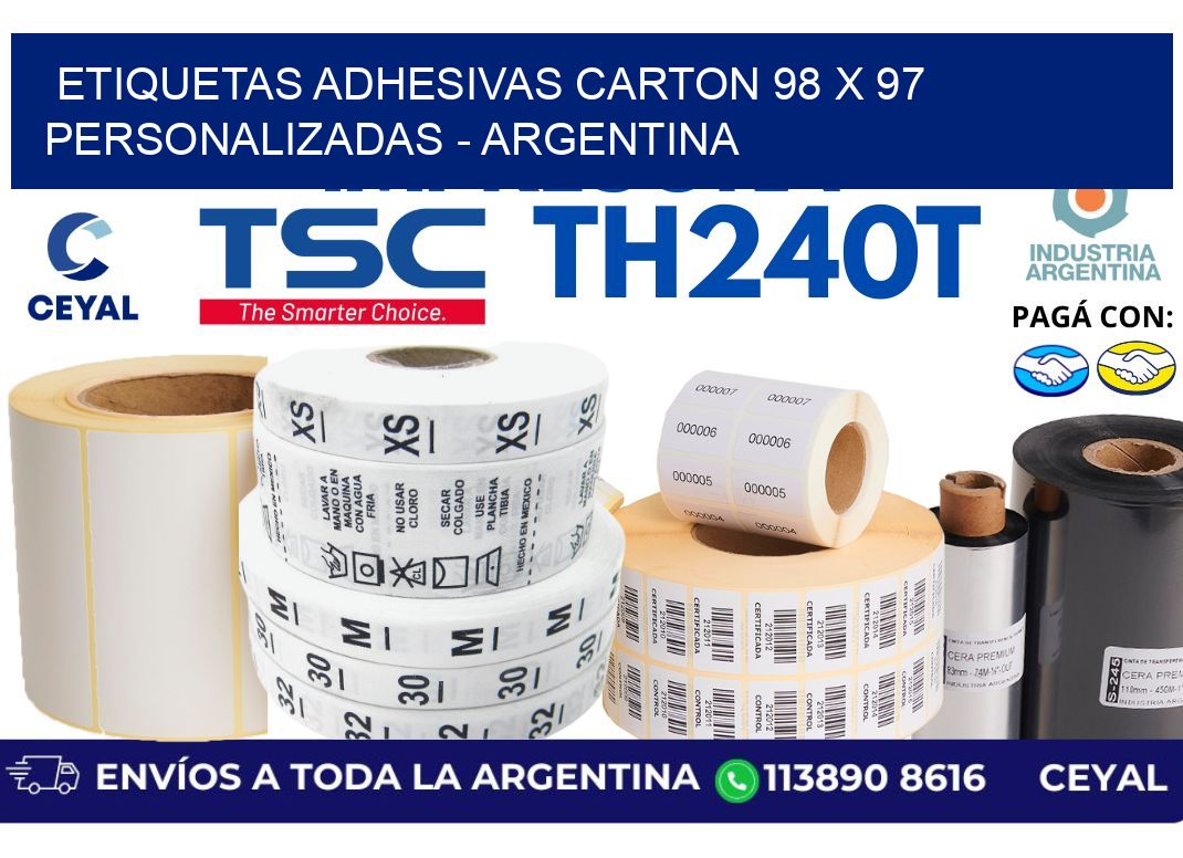 etiquetas adhesivas carton 98 x 97 personalizadas - Argentina