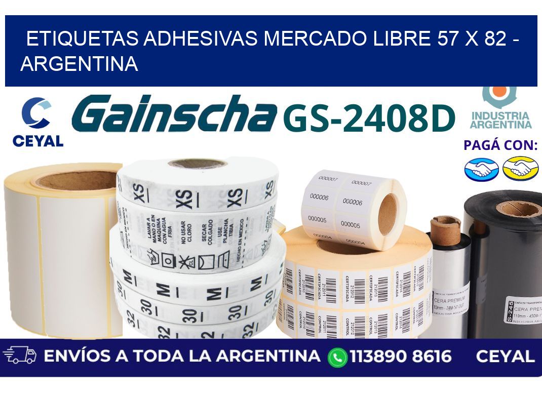 etiquetas adhesivas mercado libre 57 x 82 - Argentina
