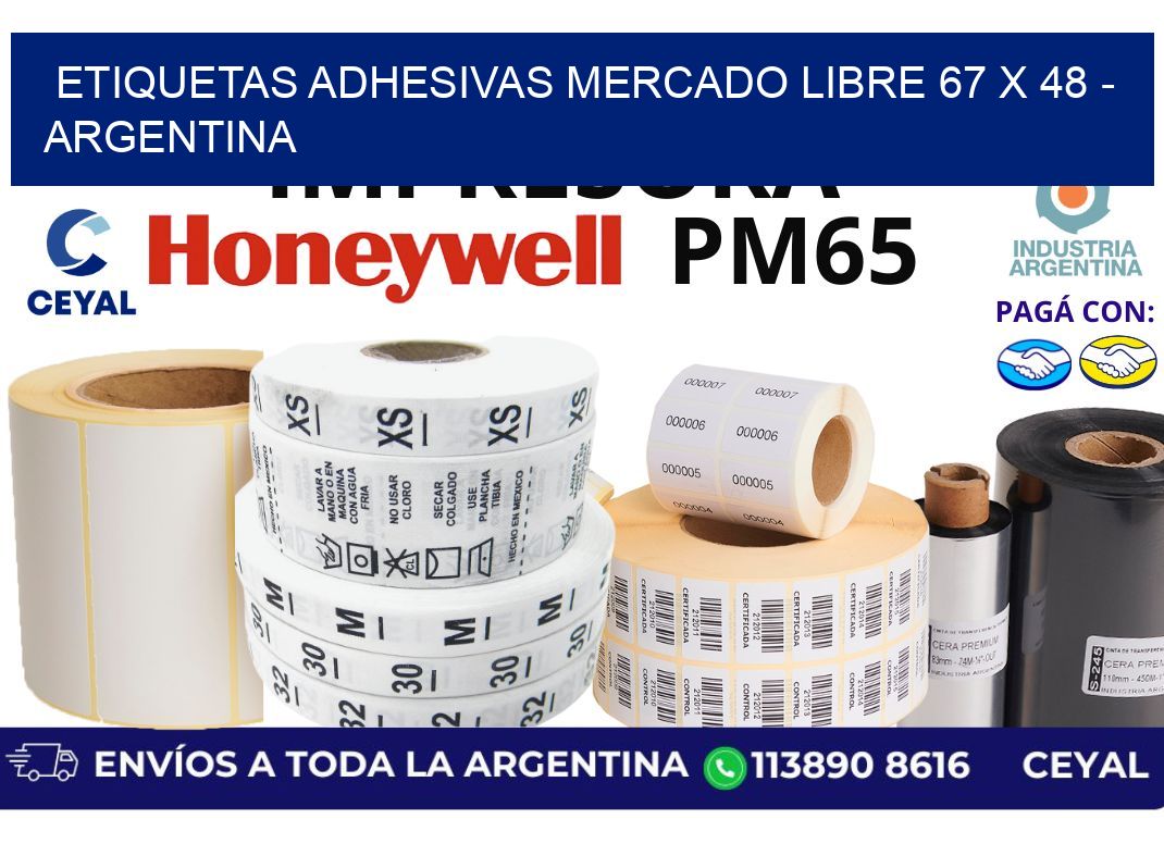 etiquetas adhesivas mercado libre 67 x 48 – Argentina