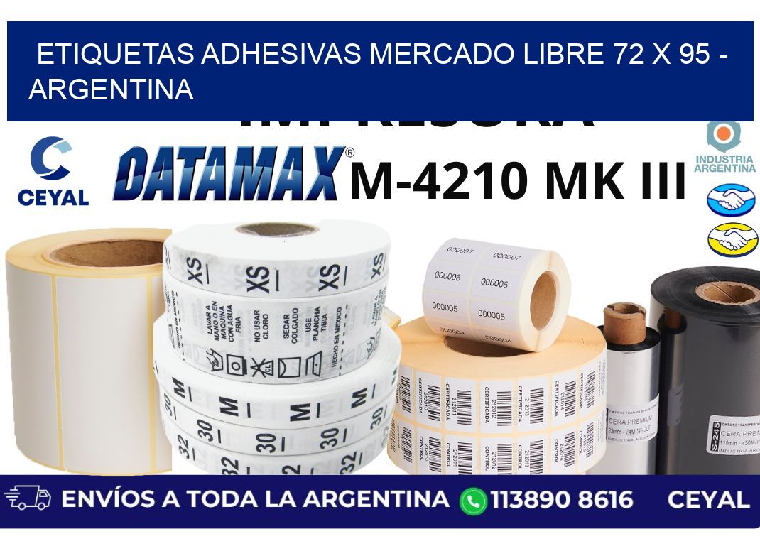 etiquetas adhesivas mercado libre 72 x 95 - Argentina