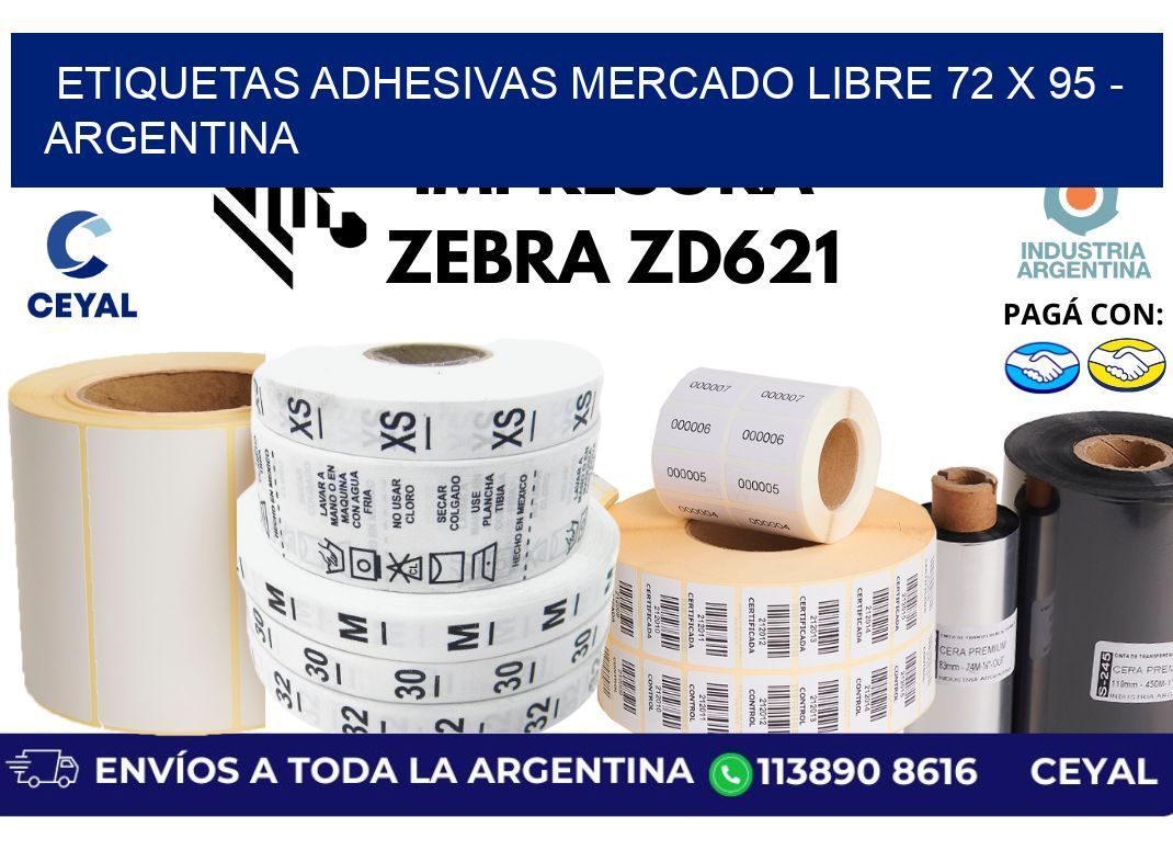 etiquetas adhesivas mercado libre 72 x 95 – Argentina