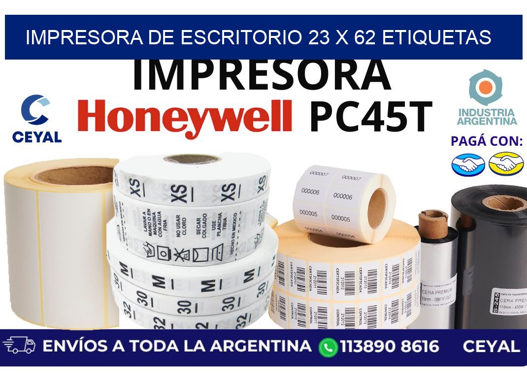 impresora de escritorio 23 x 62 etiquetas