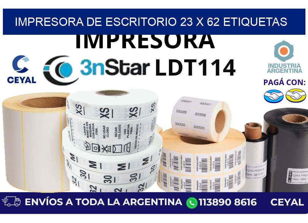 impresora de escritorio 23 x 62 etiquetas