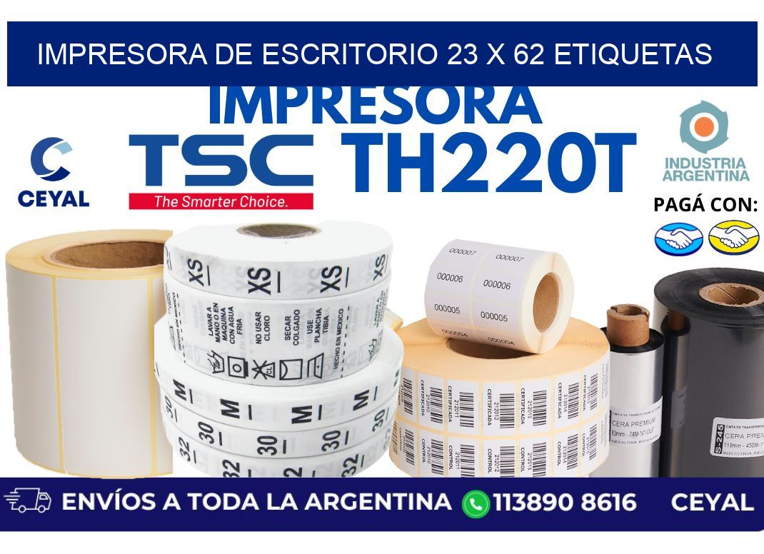 impresora de escritorio 23 x 62 etiquetas