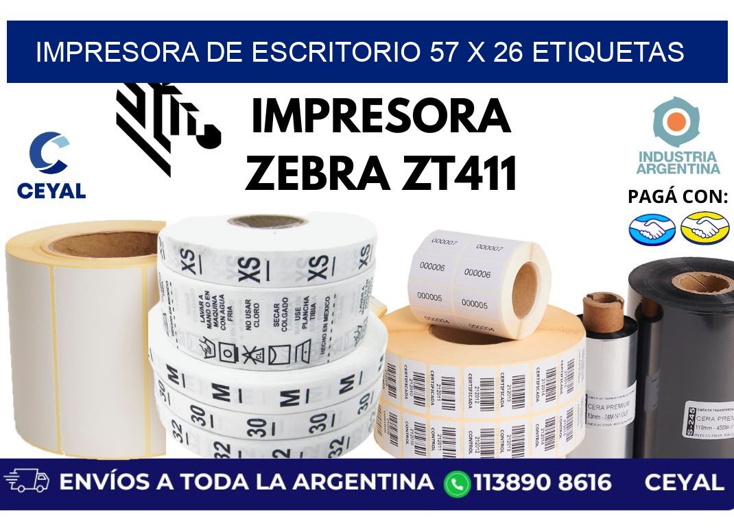 impresora de escritorio 57 x 26 etiquetas