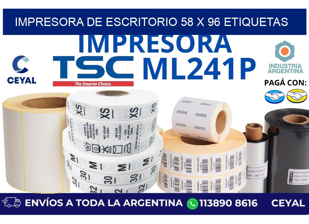 impresora de escritorio 58 x 96 etiquetas
