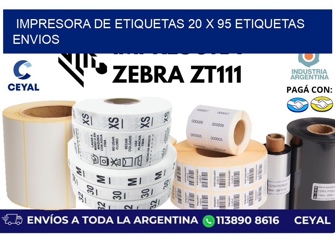 impresora de etiquetas 20 x 95 etiquetas envios