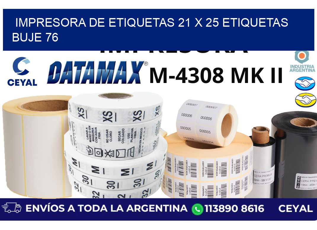 impresora de etiquetas 21 x 25 etiquetas buje 76