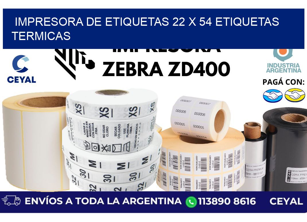 impresora de etiquetas 22 x 54 etiquetas termicas
