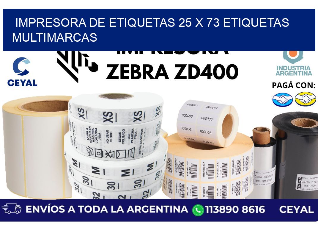 impresora de etiquetas 25 x 73 etiquetas multimarcas