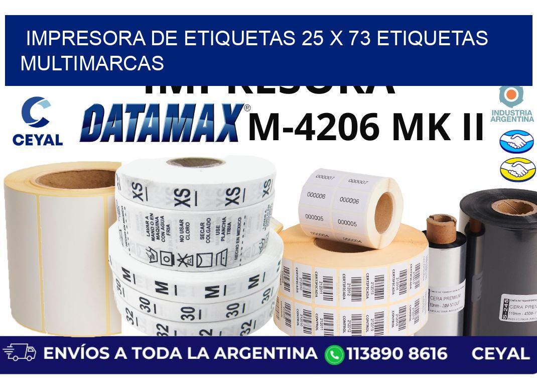impresora de etiquetas 25 x 73 etiquetas multimarcas
