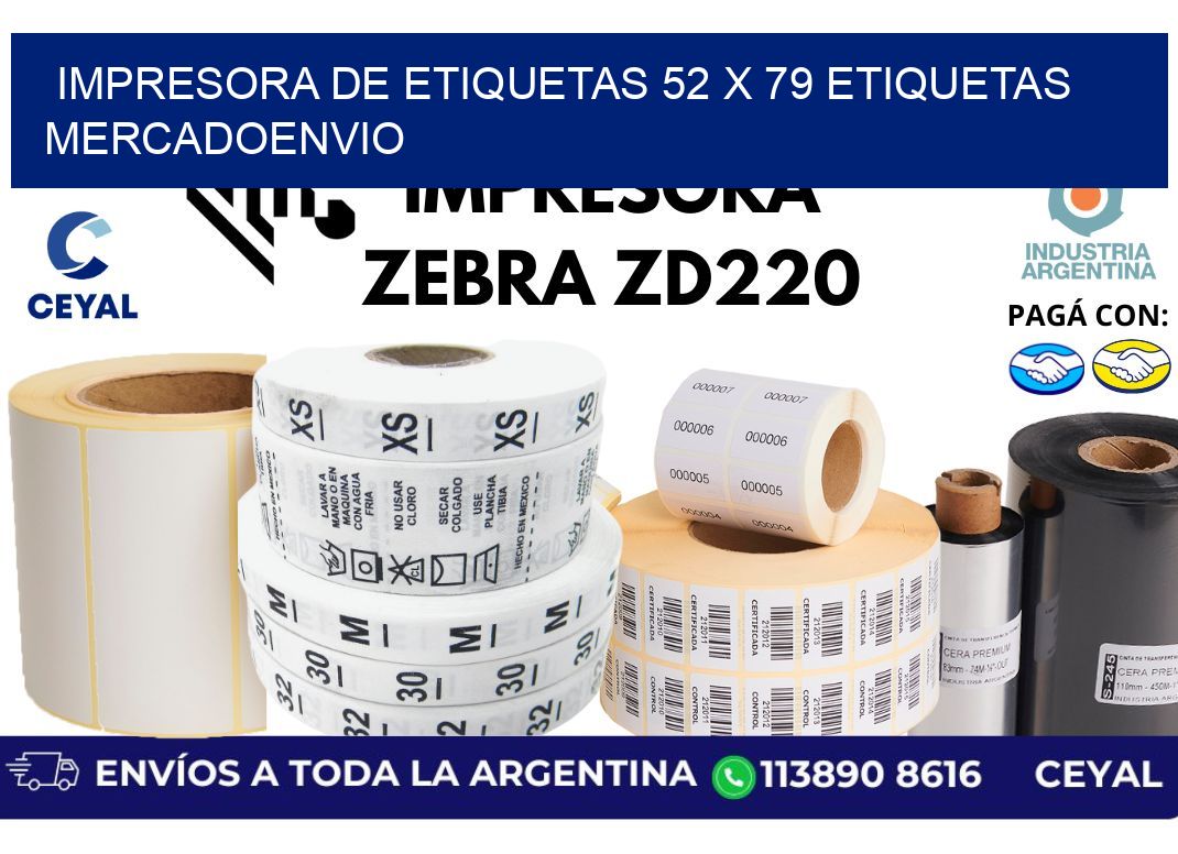 impresora de etiquetas 52 x 79 etiquetas mercadoenvio