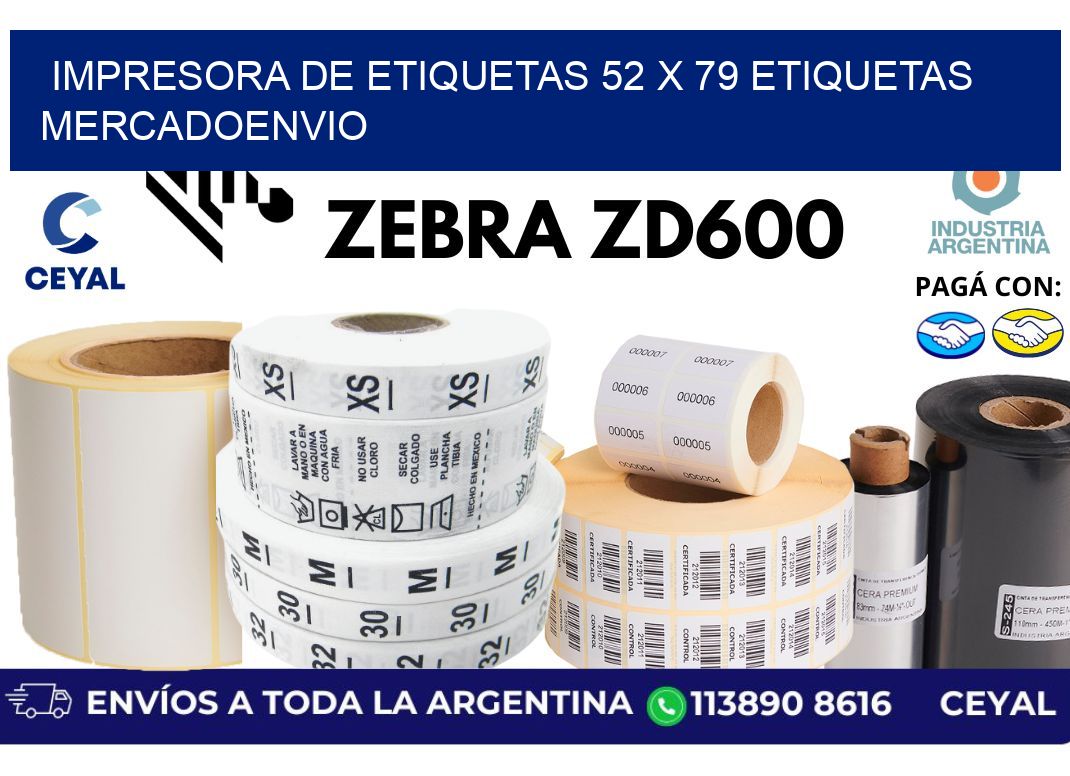 impresora de etiquetas 52 x 79 etiquetas mercadoenvio