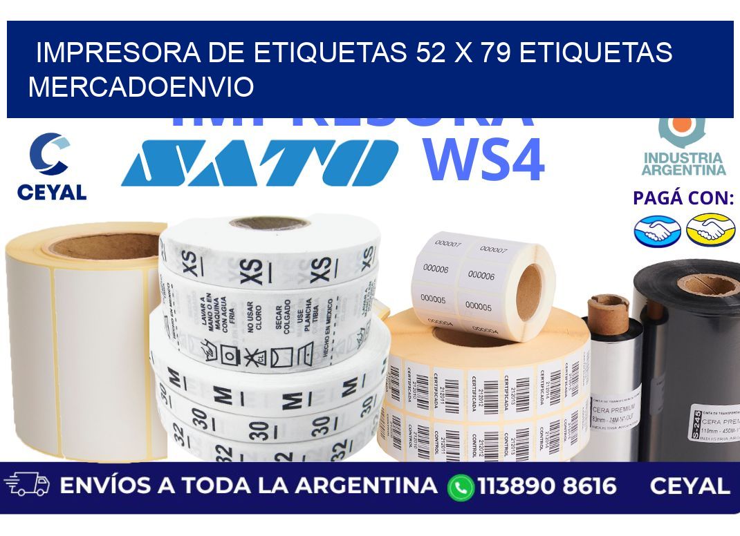 impresora de etiquetas 52 x 79 etiquetas mercadoenvio