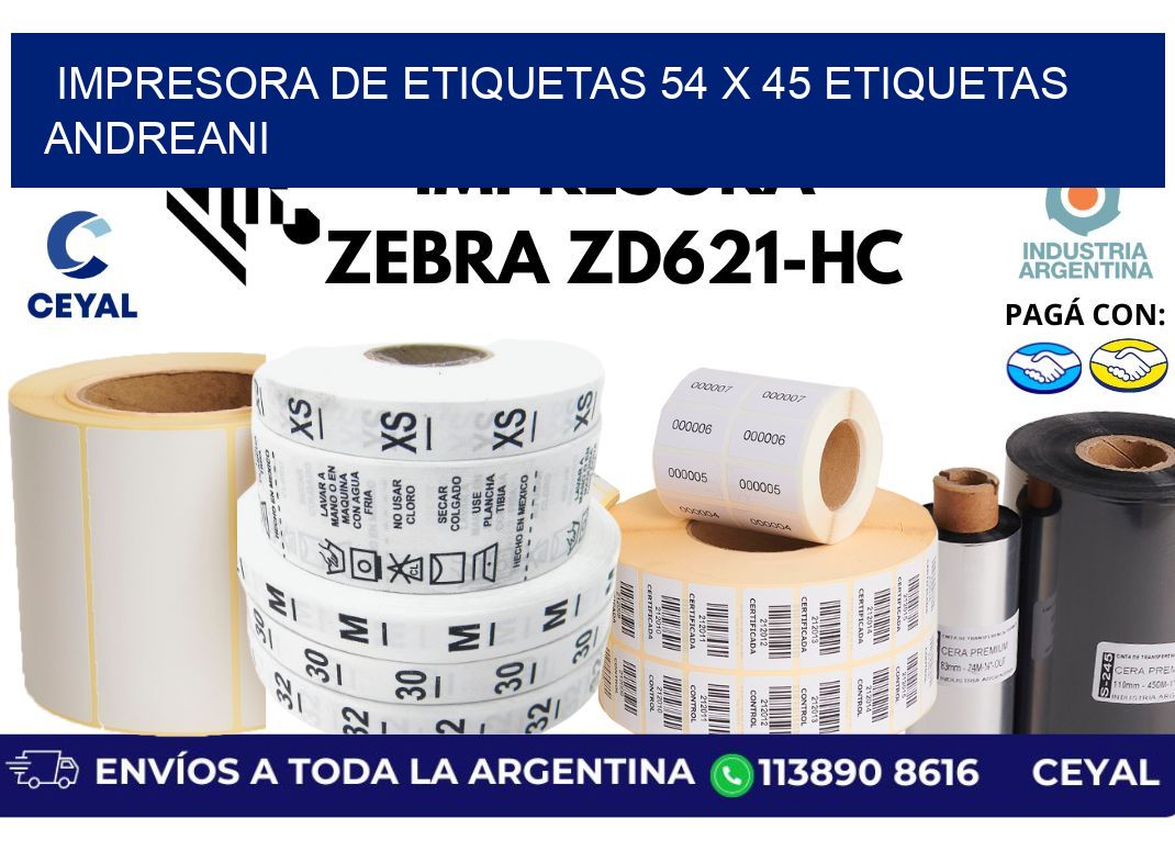 impresora de etiquetas 54 x 45 etiquetas andreani