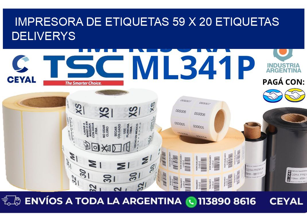 impresora de etiquetas 59 x 20 etiquetas deliverys