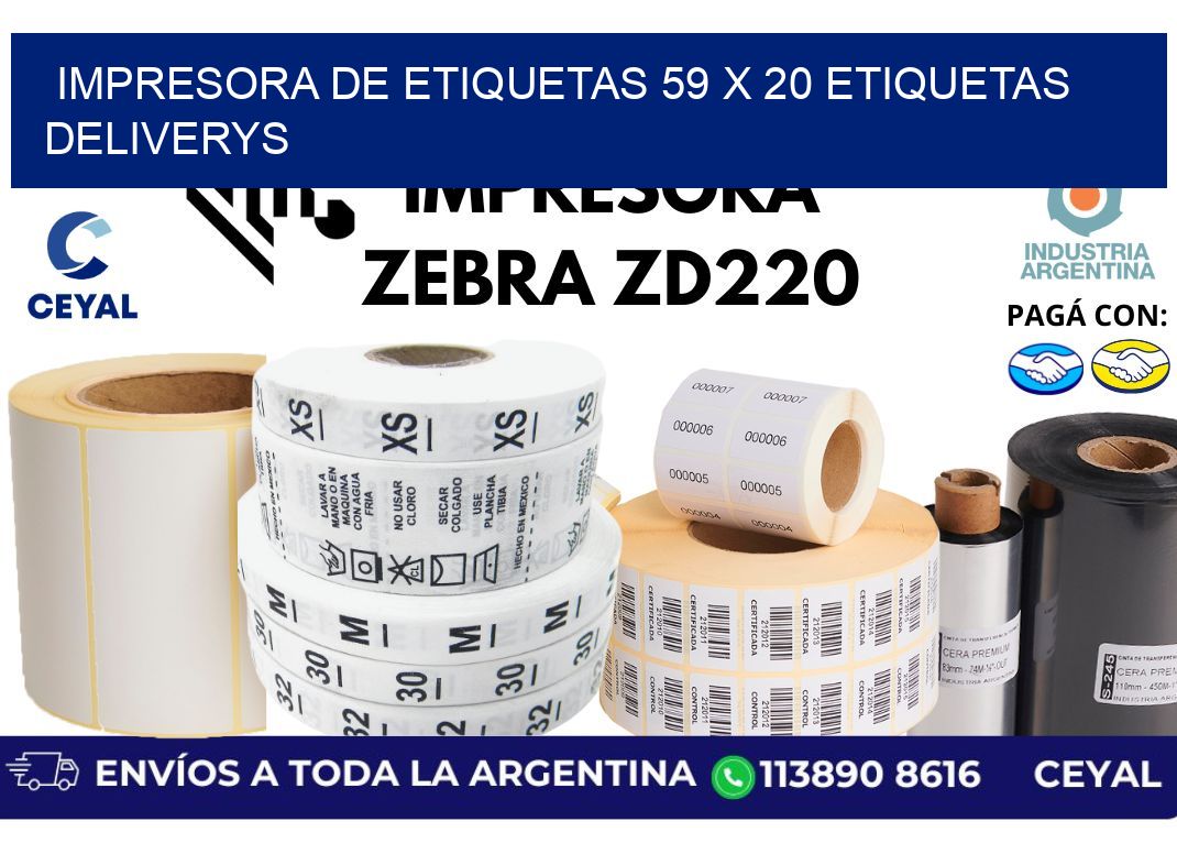 impresora de etiquetas 59 x 20 etiquetas deliverys